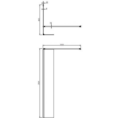 Omnires Marina kabina prysznicowa 90x30 cm typu Walk-In czarny mat/szkło przezroczyste MA9030BLTR