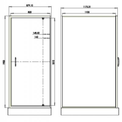 Omnires S90 kabina prysznicowa prostokątna szklana, uchylna 90x120x190 cm chrom/ transparentne S-90/120KCRTR