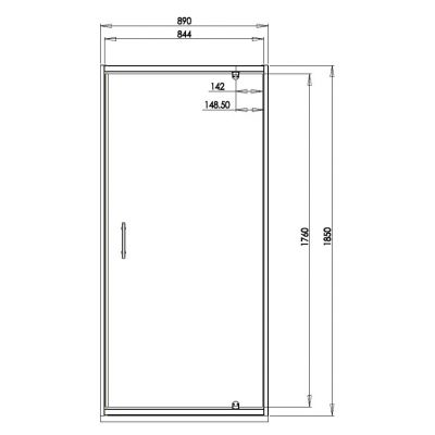 Omnires S90 drzwi prysznicowe 90 cm wnękowe chrom/szkło przezroczyste S-90DCRTR
