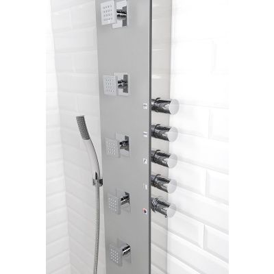 Polysan Soul 200 panel prysznicowy ścienny termostatyczny aluminium 78772