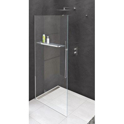 Polysan Modular Shower Walk-In ścianka prysznicowa 90 cm z otworami chrom/szkło przezroczyste MS1-90-D