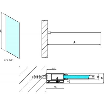 Polysan Modular Shower Walk-In ścianka prysznicowa 100 cm chrom/szkło przezroczyste MS1-100