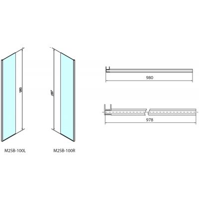 Polysan Modular Shower ścianka prysznicowa 100 cm boczna lewa szkło przezroczyste MS2B-100L