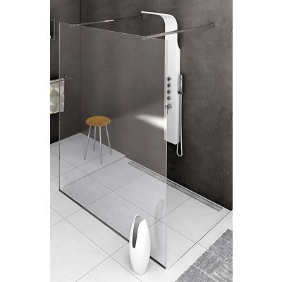Polysan Modular Shower Walk-In ścianka prysznicowa 140 cm chrom/szkło przezroczyste MS4-140