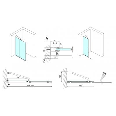 Polysan Modular Shower drzwi prysznicowe 100 cm rozsuwane chrom połysk/szkło przezroczyste MS5-100