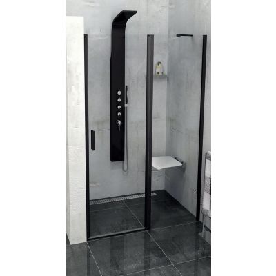 Polysan Zoom Line Black drzwi prysznicowe 130 cm czarny mat/szkło przezroczyste ZL1313B
