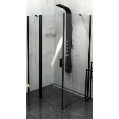 Polysan Zoom Line Black ścianka prysznicowa 100 cm boczna czarny mat/szkło przezroczyste ZL3210B