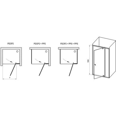 Ravak Pivot PDOP2-100 drzwi prysznicowe 100 cm czarny mat/szkło przezroczyste 03GA0300Z1