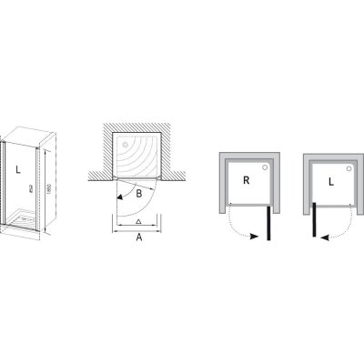 Drzwi prysznicowe biel+transparent ESD1-80 P Ravak Elegance 0EP40100Z1