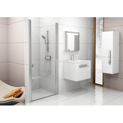 Ravak Chrome CSD1-90 drzwi prysznicowe 90 cm wnękowe biały/szkło przezroczyste 0QV70100Z1