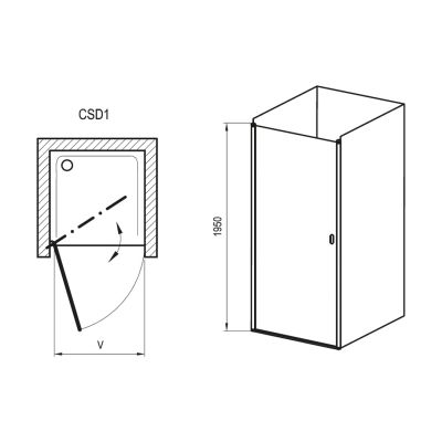 Ravak Chrome CSD1-90 drzwi prysznicowe 90 cm wnękowe polerowane aluminium/szkło przezroczyste 0QV70C00Z1