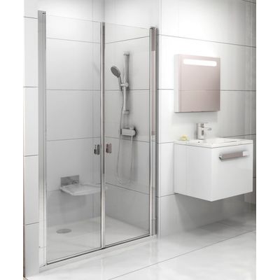 Ravak Chrome CSDL2-120 drzwi prysznicowe 120 cm wnękowe biały/szkło przezroczyste 0QVGC10LZ1