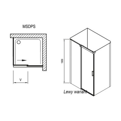 Ravak Matrix MSDPS-100/100 L kabina prysznicowa 100x100 cm kwadratowa lewa biały/szkło przezroczyste 0WLAA100Z1