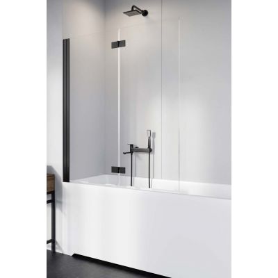 Radaway Nes Black PND I parawan nawannowy 140 cm 2-częściowy czarny mat/szkło przezroczyste 10010140-54-01L