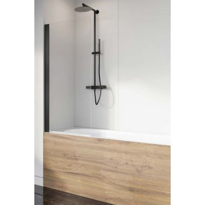 Radaway Nes Black PNJ I parawan nawannowy 50 cm 1-częściowy czarny mat/szkło przezroczyste 10011050-54-01L