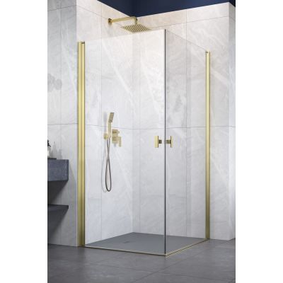 Radaway Nes Brushed Gold KDD I drzwi prysznicowe 90 cm uchylne złoty szczotkowany/szkło przezroczyste 10021090-99-01R 