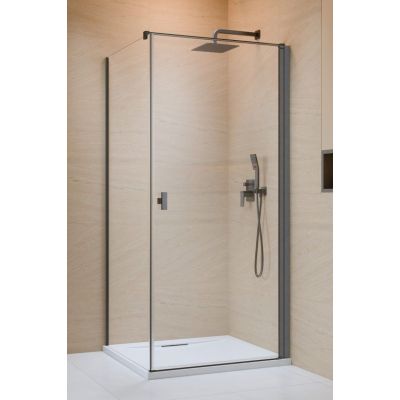 Radaway Nes Brushed GunMetal KDJ I drzwi prysznicowe 90 cm uchylne gunMetal szczotkowany/szkło przezroczyste 10022090-92-01R