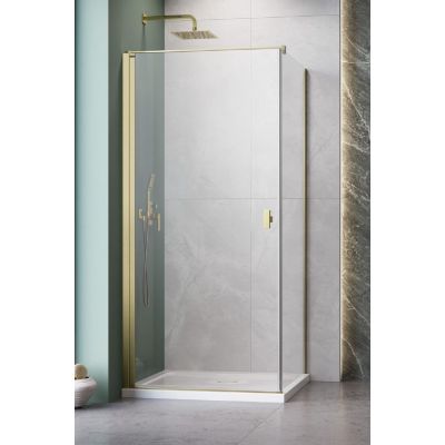 Radaway Nes Brushed Gold KDJ drzwi prysznicowe 100 cm uchylne złoty szczotkowany/szkło przezroczyste 10022100-99-01L