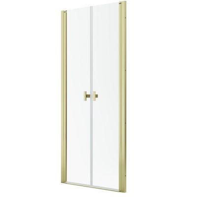 Radaway Nes Gold DWD I drzwi prysznicowe 80 cm uchylne złoty połysk/szkło przezroczyste 10027080-09-01