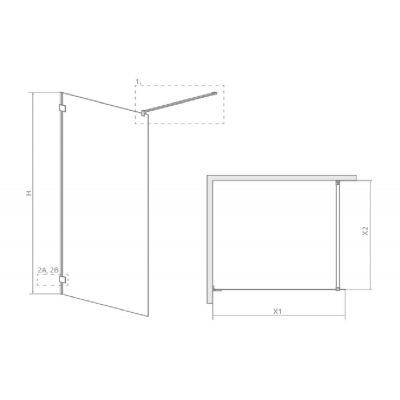 Radaway Essenza Pro 8 Black ścianka prysznicowa walk-in 50 cm czarny mat/szkło przezroczyste 1012050-54-01