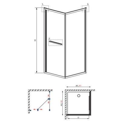 Radaway Alienta SD I kabina prysznicowa 80x80 cm kwadratowa chrom połysk/szkło przezroczyste 10191990-01-01