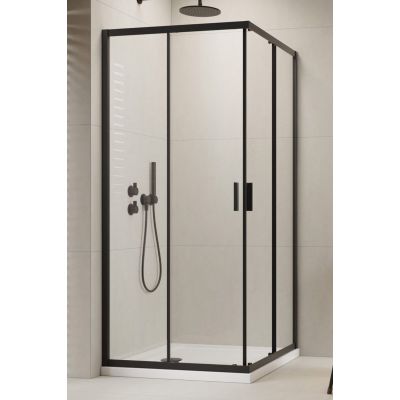 Radaway Alienta Black D kabina prysznicowa 90x80 cm prostokątna czarny mat/szkło przezroczyste 10258090-54-01