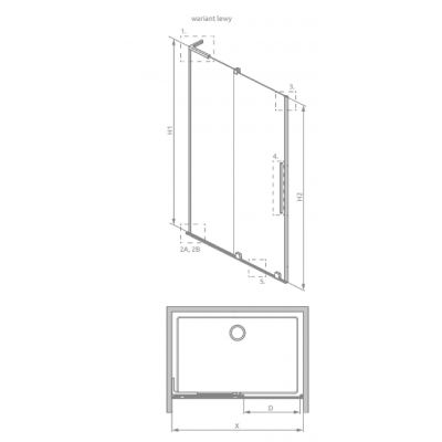 Radaway Furo SL DWJ drzwi prysznicowe 110 cm rozsuwane chrom połysk/szkło przezroczyste (10307572-01-01L/10110530-01-01)
