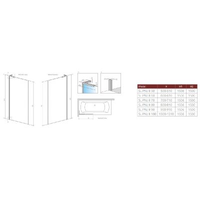 Radaway Modo SL PNJ II parawan nawannowy 100 cm 1-częściowy chrom połysk/szkło przezroczyste 10316100-01-01R