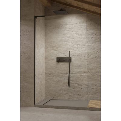 Radaway Modo SL Black II ścianka prysznicowa walk-in 110 cm czarny mat/szkło przezroczyste 10319114-54-01R
