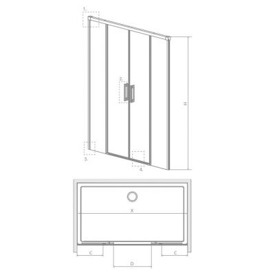 Radaway Idea 8 DWD drzwi prysznicowe 38,5 cm rozsuwane chrom połysk/szkło przezroczyste 10380385-01-01