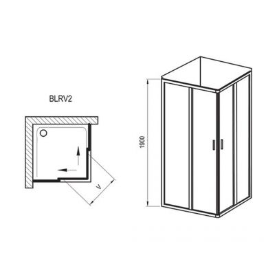 Ravak Blix BLRV2-80 kabina prysznicowa 80x80 cm kwadratowa biały/szkło przezroczyste 1LV40100Z1