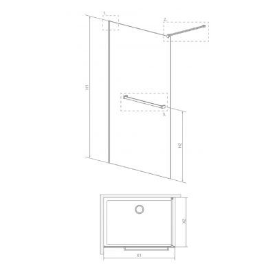 Radaway Modo New II ścianka prysznicowa walk-in 90 cm chrom połysk/szkło przezroczyste 389094-01-01W