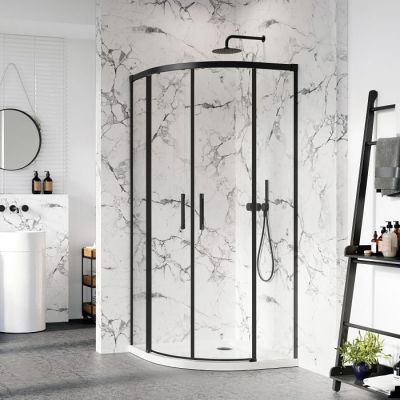 Radaway Idea PDD ścianki prysznicowe czarny/szkło przezroczyste 387150-54-01