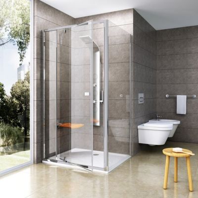 Ravak Pivot PPS-90 ścianka prysznicowa 90 cm stała biały/szkło przezroczyste 90G70100Z1