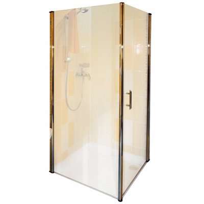 Kabina (drzwi ze ścianką stałą) chrom+transparent ESKPS-90 P Ravak Elegance 1MP70A00Z1