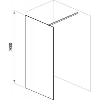 Ravak Walk-In Wall ścianka prysznicowa 60 cm wolnostojąca czarny mat/szkło przezroczyste GW9W00300Z1