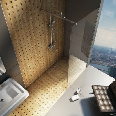 Ravak Walk-In ścianka prysznicowa 90 cm wolnostojąca polerowane aluminium/szkło przezroczyste GW9W70C00Z1