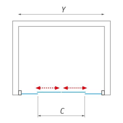 Roth Lega drzwi prysznicowe wnękowe 130 cm  LLD4/1300 chrom/szkło przezroczyste 574-1300000-00-02