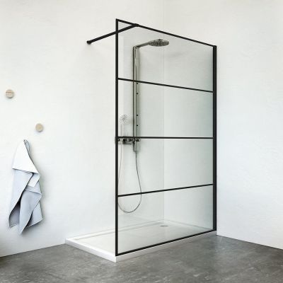 Roth Walk In ścianka prysznicowa 120 cm czarny/szkło przezroczyste PLH 12020 NPE