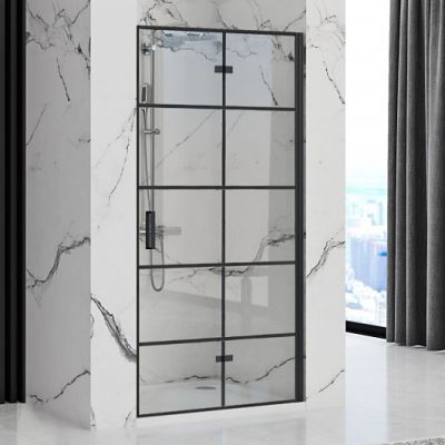 Rea Molier Black drzwi prysznicowe 80 cm czarny półmat/szkło przezroczyste REA-K8537