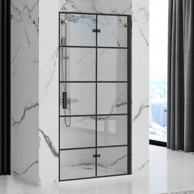 Rea Molier Black drzwi prysznicowe 90 cm czarny półmat/szkło przezroczyste REA-K8538