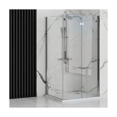 Rea Molier Chrom kabina prysznicowa 90x80 cm prostokątna chrom/szkło przezroczyste REA-K8539/REA-K8534