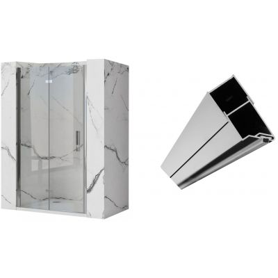 Rea Molier drzwi prysznicowe 90 cm z profilem magnetycznym chrom/szkło przezroczyste REA-K8539/REA-K3261