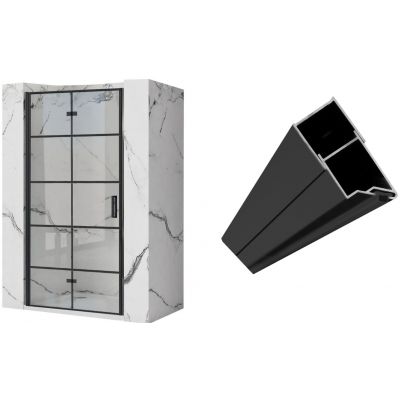 Rea Molier Black drzwi prysznicowe 80 cm z profilem magnetycznym czarny półmat/szkło przezroczyste REA-K8537/REA-K6395