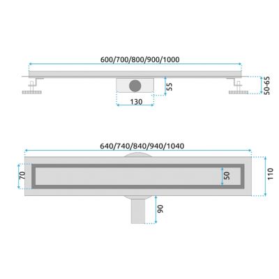 Rea Neox Pro Brushed Copper odpływ liniowy 70 cm miedź szczotkowana REA-G4801