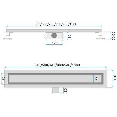 Rea Neox odpływ liniowy 80 cm złoty szczotkowany REA-G4894