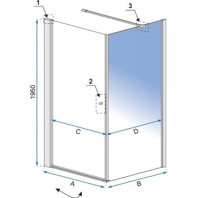 Rea Maxim kabina prysznicowa 80x80 cm kwadratowa prawa chrom/szkło przezroczyste REA-K0268