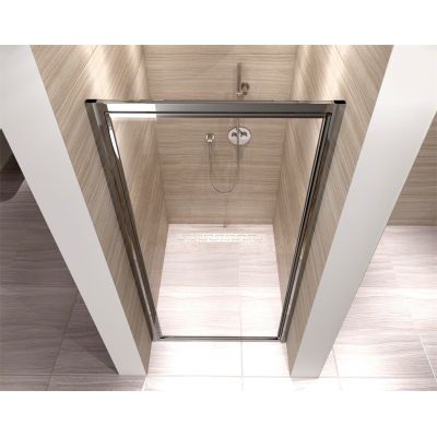 Rea Saxon drzwi prysznicowe 90 cm 1-skrzydłowe profile chrom REA-K0547