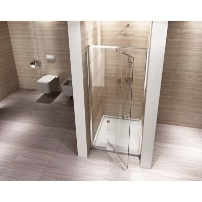 Rea Wiktor drzwi prysznicowe 80-100 cm wahadłowe chrom/szkło przezroczyste REA-K0548