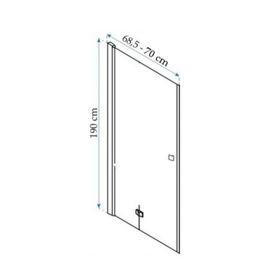 Rea My Space N drzwi prysznicowe 70 cm składane szkło transparentne REA-K0936